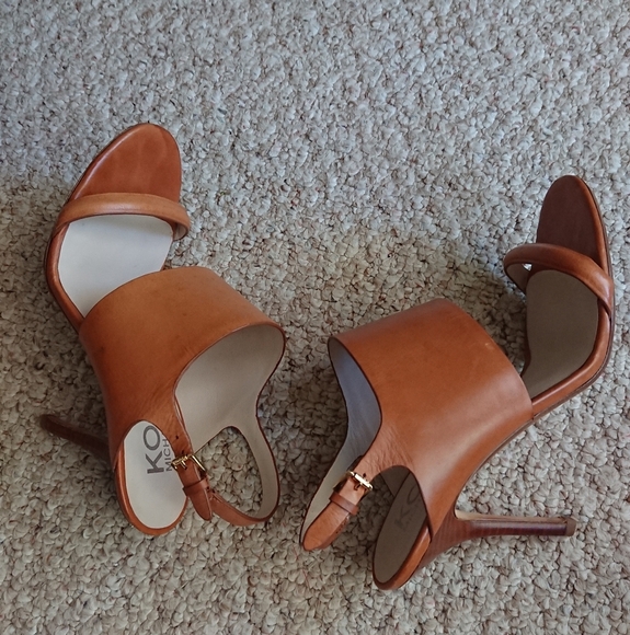 Kors Michael Kors soft tan leather Slingback open Toe Pump Size 8.5 - Picture 9 of 15
